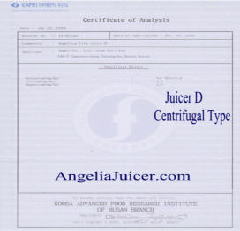 Angel juicer lab analysis comparing centrifugal juicer